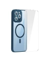 Set mit Hülle + Glas Baseus Frame MagSafe Apple iPhone 14 Pro Max (blau)