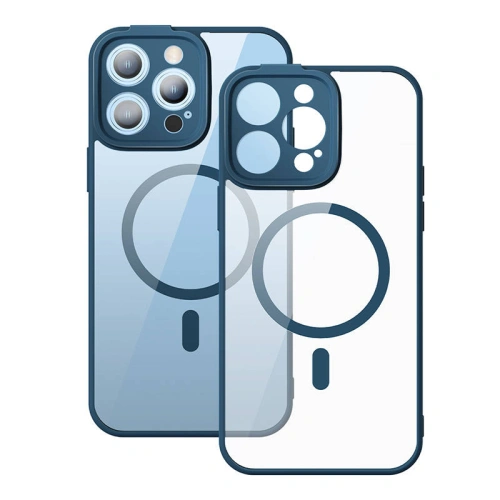 Kup Set mit Hülle + Glas Baseus Frame MagSafe Apple iPhone 14 Pro Max (blau) - BSU3920 - {ean13} - Sklep Home Screen