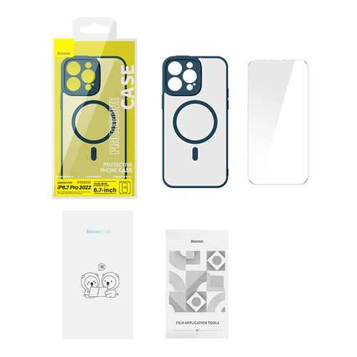 Buy Baseus Frame MagSafe Case + Glass Apple iPhone 14 Pro Max (blue) - BSU3920 - {ean13} - Home Screen Store Europe