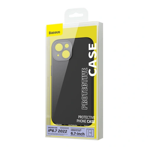 Kup Set mit Case + Glas Baseus Liquid Silica MagSafe Apple iPhone 14 Plus / 15 Plus (schwarz) - BSU3922 - {ean13} - Sklep Home Screen