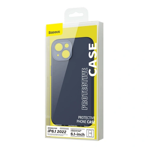 Kup Set Hülle + Glas Baseus Liquid Silica MagSafe Apple iPhone 14 (blau) - BSU3924 - {ean13} - Sklep Home Screen
