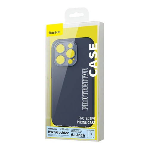 Kup Set mit Hülle + Glas Baseus Liquid Silica MagSafe Apple iPhone 14 Pro (blau) - BSU3925 - {ean13} - Sklep Home Screen