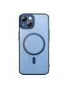 Set mit Hülle + Glas Baseus Glitter MagSafe Apple iPhone 14 (blau)