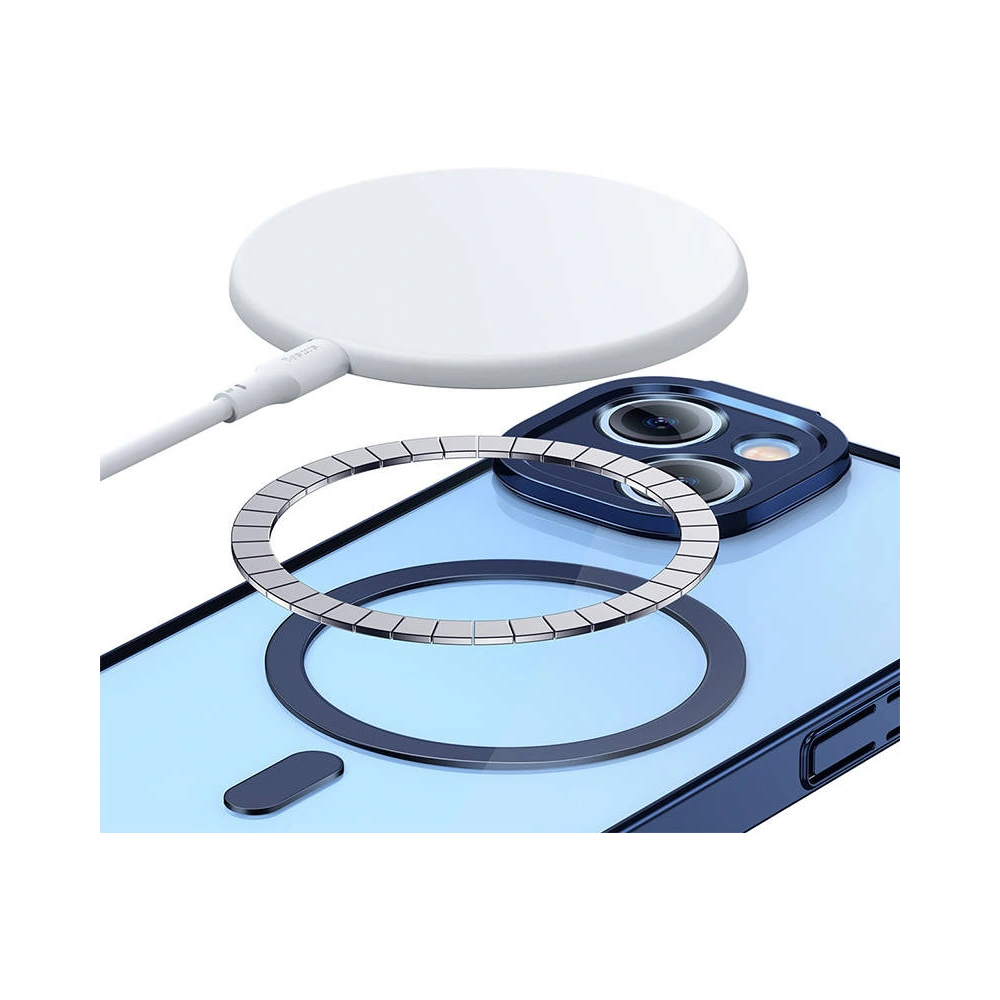 Zestaw etui + szkło Baseus Glitter MagSafe Apple iPhone 14 (niebieski)