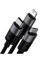 Kup Kabel Baseus StarSpeed 3w1 USB-A/USB-C - micro USB - Lightning, 3,5A, 1.2m (černý) - BSU3937 - {ean13} - Sklep Home Screen