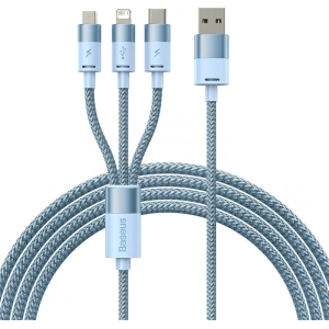 Kabel Baseus StarSpeed 3w1 USB-A/USB-C - micro USB - Lightning, 3,5A, 1.2m (modrý)