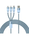 Kup Cablul Baseus StarSpeed 3w1 USB-A/USB-C - micro USB - Lightning, 3,5A, 1.2m (albastru) - BSU3938 - {ean13} - Sklep Home Screen