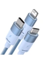 Kup Cablul Baseus StarSpeed 3w1 USB-A/USB-C - micro USB - Lightning, 3,5A, 1.2m (albastru) - BSU3938 - {ean13} - Sklep Home Screen