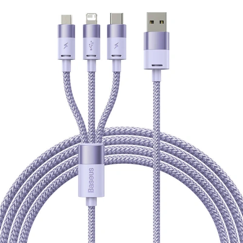 Kup Kabel Baseus StarSpeed 3w1 USB-A/USB-C - micro USB - Lightning, 3,5A, 1.2m (lila) - BSU3939 - {ean13} - Sklep Home Screen