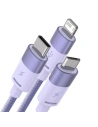 Kup Kabel Baseus StarSpeed 3w1 USB-A/USB-C - micro USB - Lightning, 3,5A, 1.2m (lila) - BSU3939 - {ean13} - Sklep Home Screen