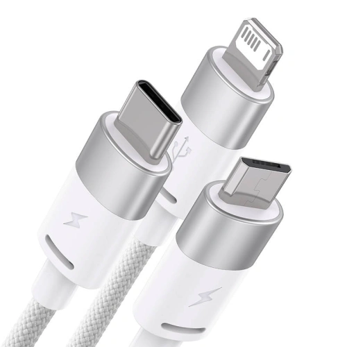 Kup Kabel Baseus StarSpeed 3w1 USB-A/USB-C - micro USB - Lightning, 3,5A, 1.2m (biały) - BSU3940 - {ean13} - Sklep Home Screen