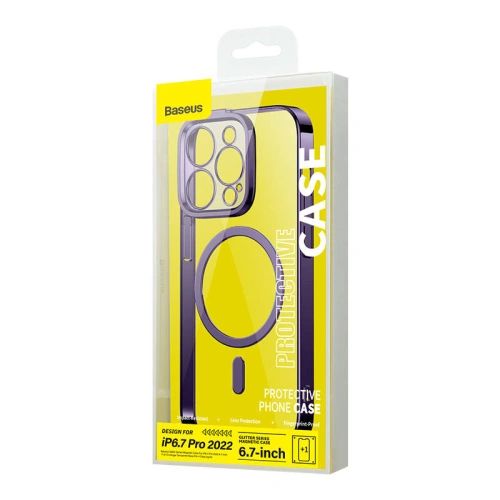 Kup Set bestehend aus Case + Glas Baseus Glitter MagSafe Apple iPhone 14 Pro Max (lila) - BSU3942 - {ean13} - Sklep Home Screen