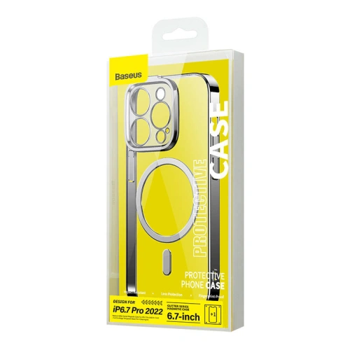 Kup Set Case + Glas Baseus Glitter MagSafe Apple iPhone 14 Pro Max (silber) - BSU3946 - {ean13} - Sklep Home Screen