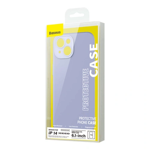 Buy Baseus Liquid Silica Gel Case + Glass Apple iPhone 14 (lavender) - BSU3947 - {ean13} - Home Screen Store Europe