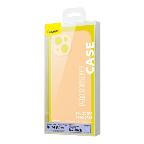 Buy Baseus Liquid Silica Gel Case + Glass Apple iPhone 14 Plus / 15 Plus (yellow) - BSU3949 - {ean13} - Home Screen Store Europe