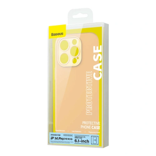 Buy Baseus Liquid Silica Gel Case + Glass Apple iPhone 14 Pro (yellow) - BSU3951 - {ean13} - Home Screen Store Europe