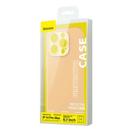 Buy Baseus Liquid Silica Gel Case + Glass Apple iPhone 14 Pro Max (yellow) - BSU3954 - {ean13} - Home Screen Store Europe