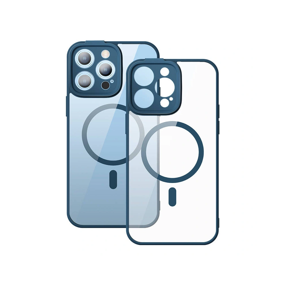 Zestaw etui + szkło Baseus Frame MagSafe Apple iPhone 14 Pro (niebieski)