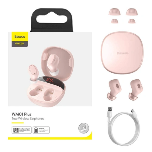 Buy Baseus Encok WM01 Plus TWS Earphones (pink) - BSU3958 - {ean13} - Home Screen Store Europe