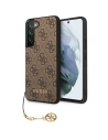 Etui Guess GUHCS23SGF4GBR Samsung Galaxy S23 brązowy/brown hardcase 4G Charms Collection
