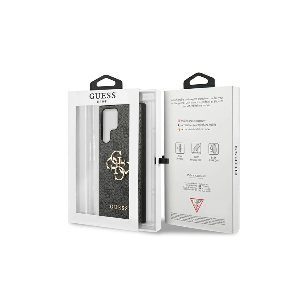 Etui Guess GUHCS23L4GMGGR Samsung Galaxy S23 Ultra szary/grey hardcase 4G Big Metal Logo