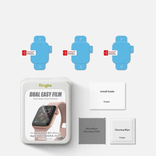 Kup Hydrogel fólia Ringke Dual Easy Apple Watch 4/5/6/7/SE/8/9 40/41mm Clear [3 PACK] - RGK1743 - {ean13} - Sklep Home Screen