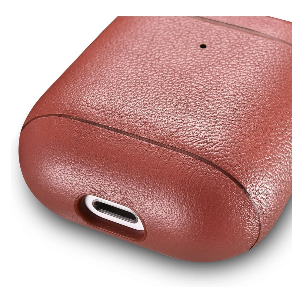 Etui iCarer Leather Nappa Apple AirPods 2/1 czerwony