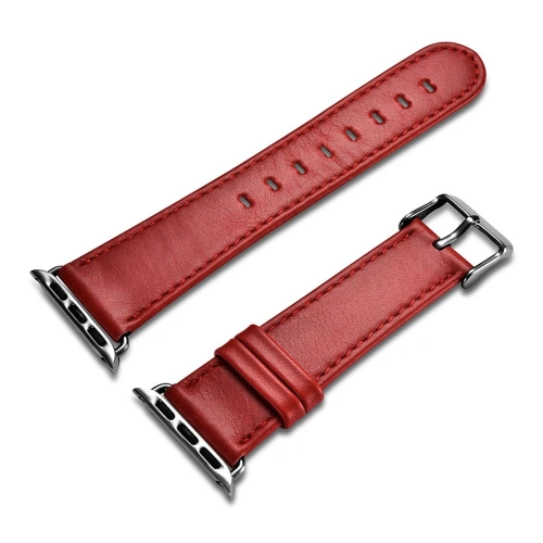 Kup Pasek iCarer Leather Vintage Apple Watch 4/5/6/7/SE/8/9/10 40/41/42mm piros - ICR254 - {ean13} - Sklep Home Screen