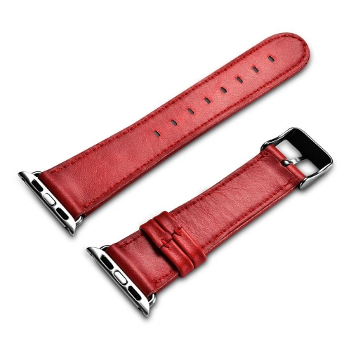 Kup Pasek iCarer Leather Vintage Apple Watch 4/5/6/7/SE/8/9/10 40/41/42mm piros - ICR254 - {ean13} - Sklep Home Screen