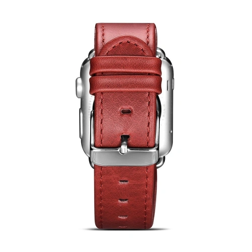 Kup Pasek iCarer Leather Vintage Apple Watch 4/5/6/7/SE/8/9/10 40/41/42mm piros - ICR254 - {ean13} - Sklep Home Screen