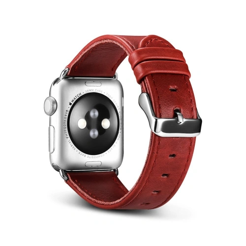 Kup Pasek iCarer Leather Vintage Apple Watch 4/5/6/7/SE/8/9/10 40/41/42mm piros - ICR254 - {ean13} - Sklep Home Screen