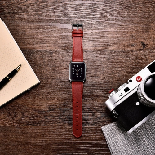Kup Pasek iCarer Leather Vintage Apple Watch 4/5/6/7/SE/8/9/10 40/41/42mm piros - ICR254 - {ean13} - Sklep Home Screen