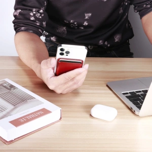 Buy iCarer MagSafe Card Wallet Leather red - ICR255 - {ean13} - Home Screen Store Europe