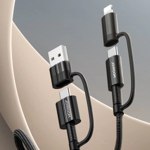 Buy Joyroom 4in1 USB-C/USB-A - USB-C/Lithtning Cable Quick Charge Power Delivery 3 A 60 W 1,2 m black (S-1230G3) - JYR557 - {ean13} - Home Screen Store Europe