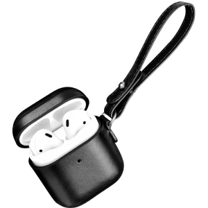 Kup Etui iCarer din piele vintage pentru Apple AirPods 2/1 + brățară neagră - ICR257 - {ean13} - Sklep Home Screen