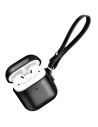 Etui iCarer din piele vintage pentru Apple AirPods 2/1 + brățară neagră
