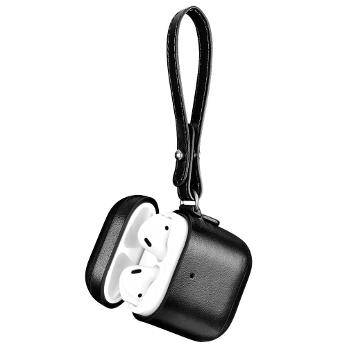 Kup Case iCarer Leder Vintage Apple AirPods 2/1 + schwarzes Band - ICR257 - {ean13} - Sklep Home Screen