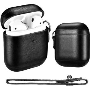 Kup Etui iCarer Leather Vintage Apple AirPods 2/1 + pasek czarny - ICR257 - {ean13} - Sklep Home Screen