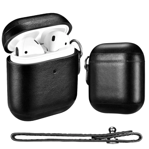 Kup Case iCarer Leder Vintage Apple AirPods 2/1 + schwarzes Band - ICR257 - {ean13} - Sklep Home Screen
