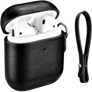 Kup Etui iCarer Leather Vintage Apple AirPods 2/1 + pasek czarny - ICR257 - {ean13} - Sklep Home Screen