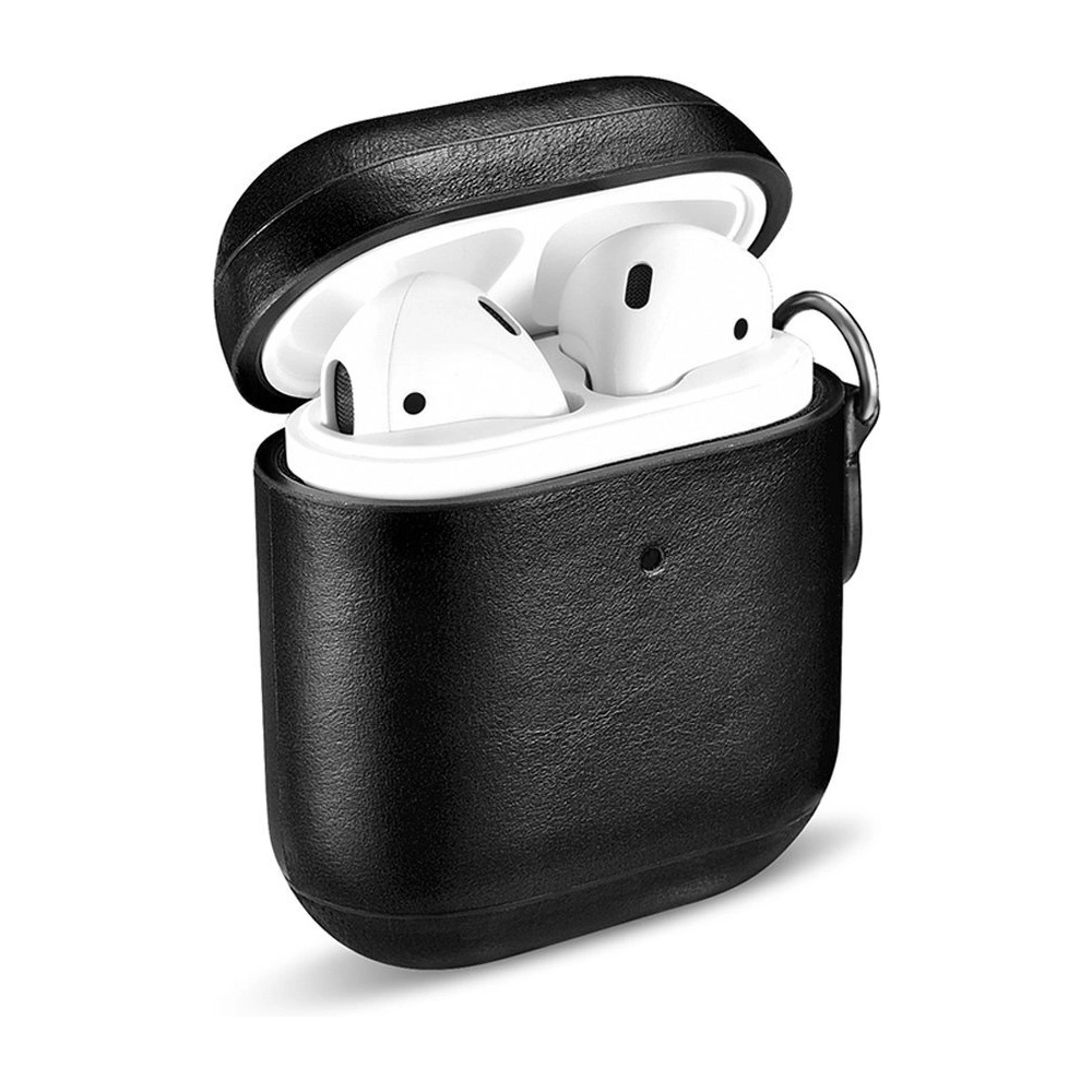 Etui iCarer Leather Vintage Apple AirPods 2/1 + pasek czarny