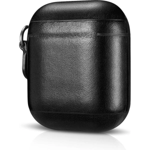 Kup Etui iCarer din piele vintage pentru Apple AirPods 2/1 + brățară neagră - ICR257 - {ean13} - Sklep Home Screen