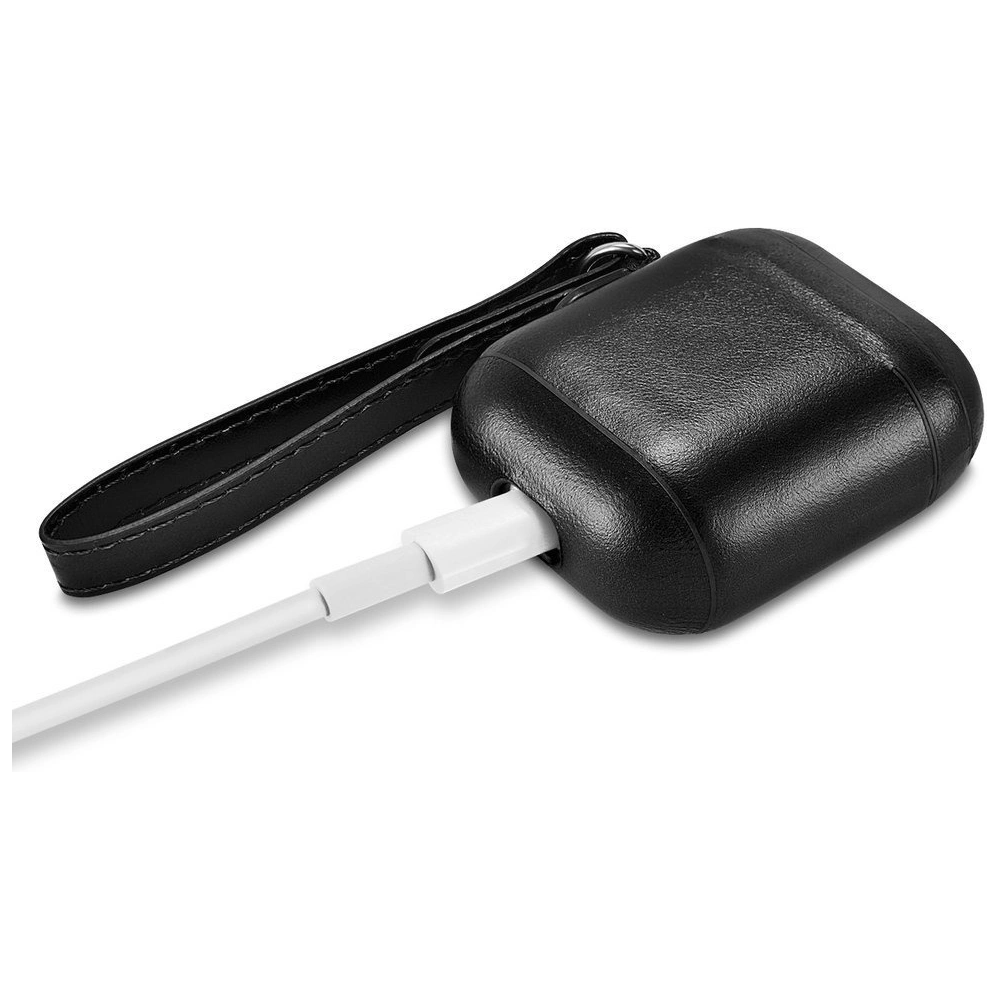 Etui iCarer Leather Vintage Apple AirPods 2/1 + pasek czarny