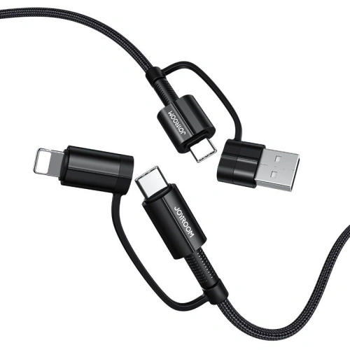 Kup Cablul Joyroom 4w1 USB-C/USB-A - USB-C/Lithtning Quick Charge Power Delivery 3 A 60 W 1,8 m negru (S-1830G3) - JYR559 - {ean13} - Sklep Home Screen