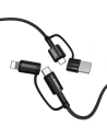 Cablul Joyroom 4w1 USB-C/USB-A - USB-C/Lithtning Quick Charge Power Delivery 3 A 60 W 1,8 m negru (S-1830G3)
