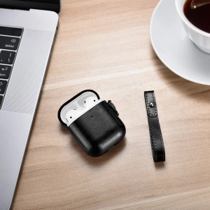 Kup Etui iCarer Leather Vintage Apple AirPods 2/1 + pasek czarny - ICR257 - {ean13} - Sklep Home Screen