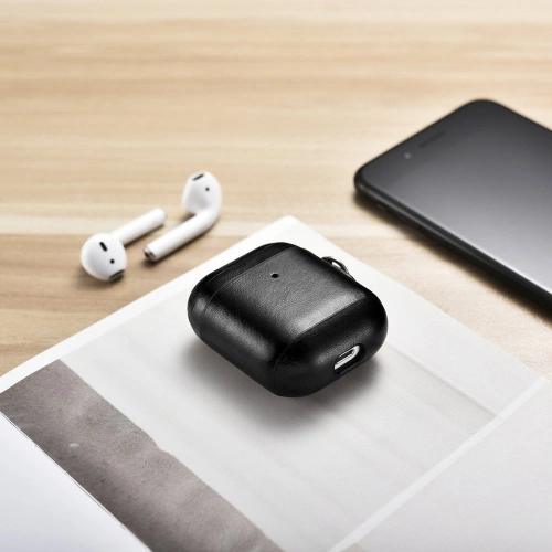 Kup Case iCarer Leder Vintage Apple AirPods 2/1 + schwarzes Band - ICR257 - {ean13} - Sklep Home Screen