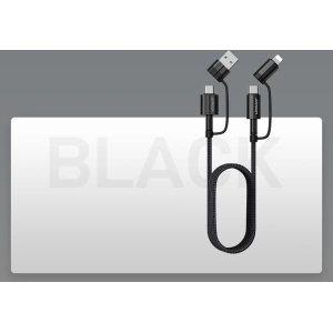 Buy Joyroom 4in1 USB-C/USB-A - USB-C/Lithtning Cable Quick Charge Power Delivery 3 A 60 W 1,8 m black (S-1830G3) - JYR559 - {ean13} - Home Screen Store Europe