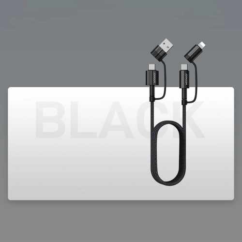 Kup Cablul Joyroom 4w1 USB-C/USB-A - USB-C/Lithtning Quick Charge Power Delivery 3 A 60 W 1,8 m negru (S-1830G3) - JYR559 - {ean13} - Sklep Home Screen