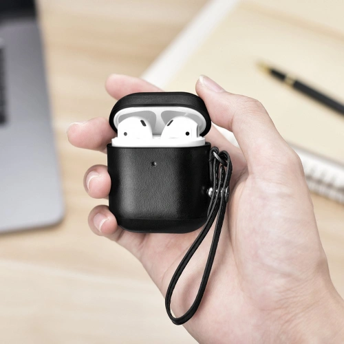 Kup Case iCarer Leder Vintage Apple AirPods 2/1 + schwarzes Band - ICR257 - {ean13} - Sklep Home Screen